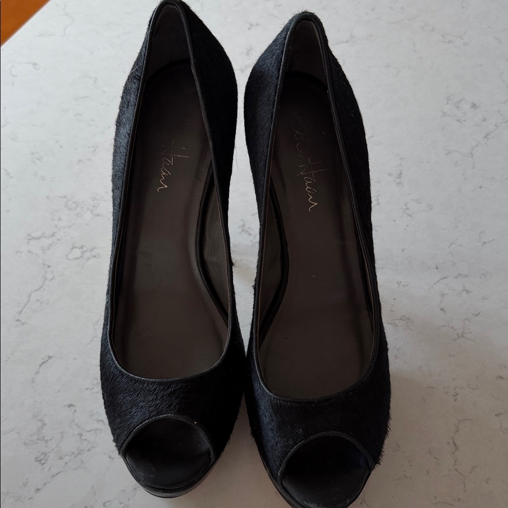 Cole Haan Nike Black Peep-Toe Heels